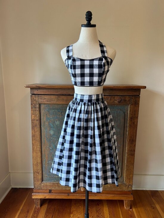 Bernie Dexter Dresses & Skirts - Bernie Dexter Black Gingham Skirt and Top Set